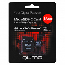   microSDHC+SD Qumo UHS 16 Gb Class 10